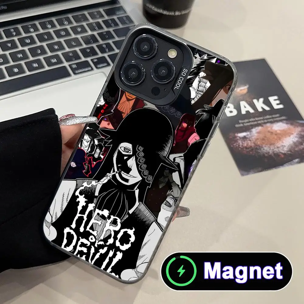 

Anime Fire Joker Phone Case for iPhone 17 16 15 14 13 12 11 Air Pro Max Plus Colorful Silver MagSafe Cover