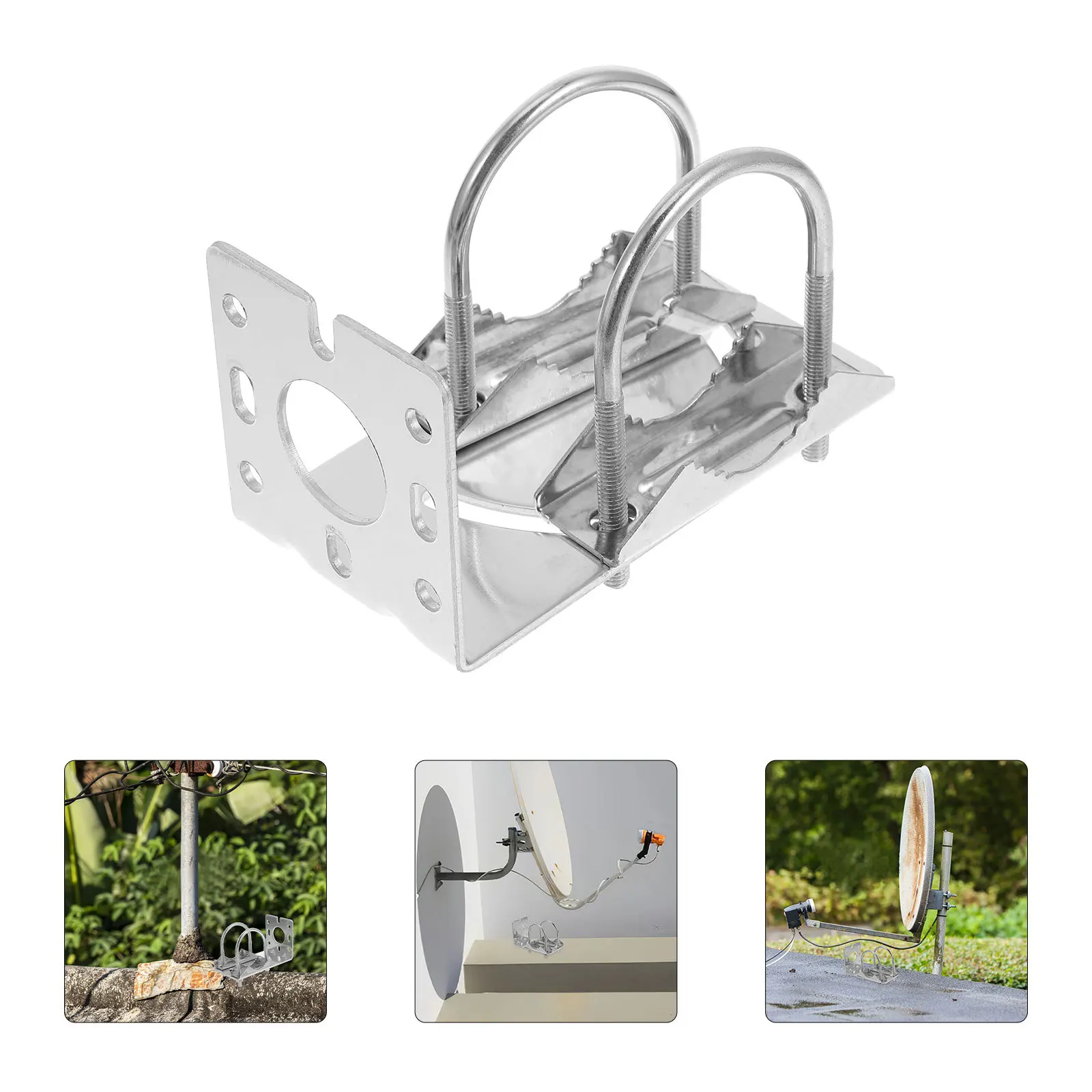 

Antenna Mount Aluminum Alloy Bracket Outdoor Antenna Pole Mount Wall Mounting Pole Rack Adjustable Weather Resistant