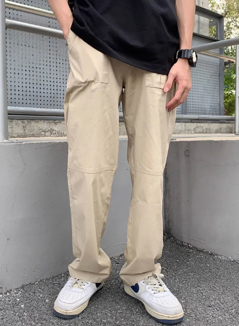 Senior sense sports large size autumn new fashion all-in-one cargo casual pants boys solid color vertical vertical pants