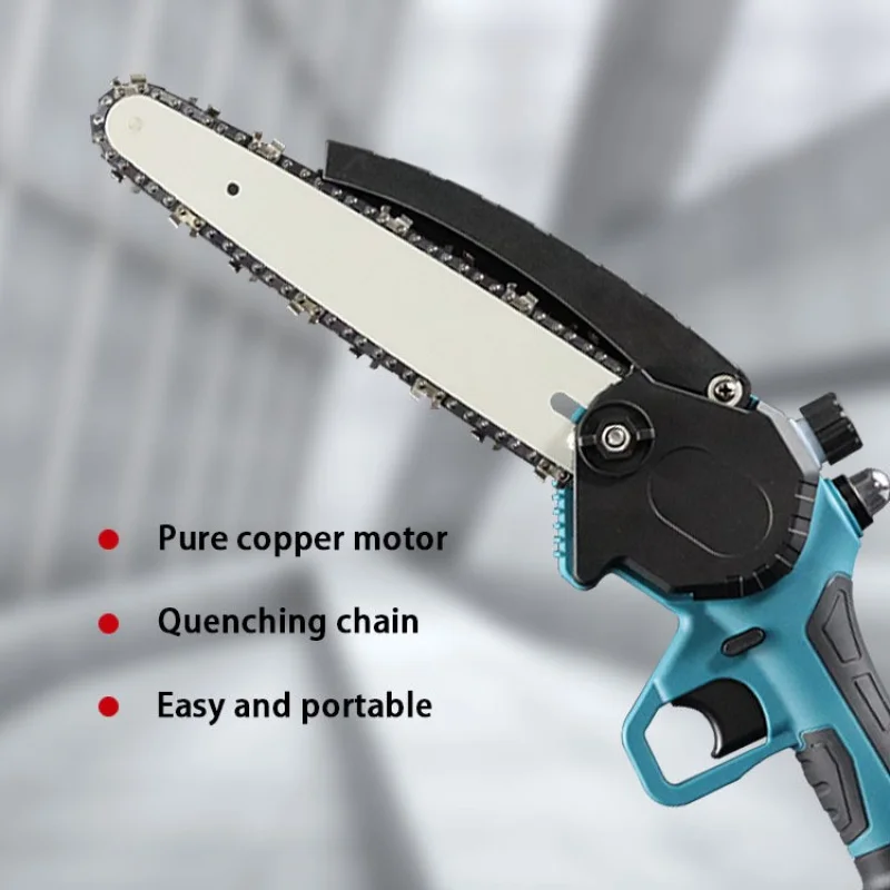 8Inch Lithium Battery Mini Electric Chain Saw Woodworking Wireless Single-Hand Logging Small Rechargeable Electric Portable