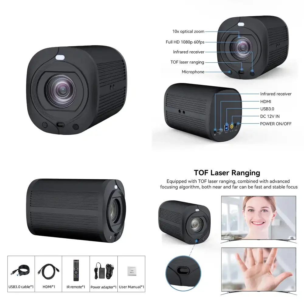 

JJTS Горячая распродажа: 100x Ultra HD USB3.0 PTZ-камера для профессиональной трансляции и школьного вещания