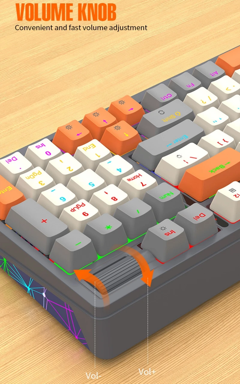 Wireless Mechanical Keyboard Hot Swap 100 Keys 98% Layout Russian Spanish Korean Arabic Bluetooth Connect Blue Red Switch K6