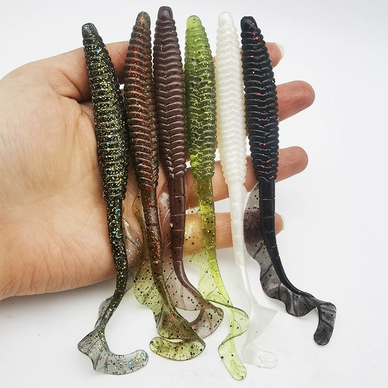 3 Stück Angelköder mit weichem Schwanz, 12,5 cm/4,92 Zoll/8 g, künstlicher Köder