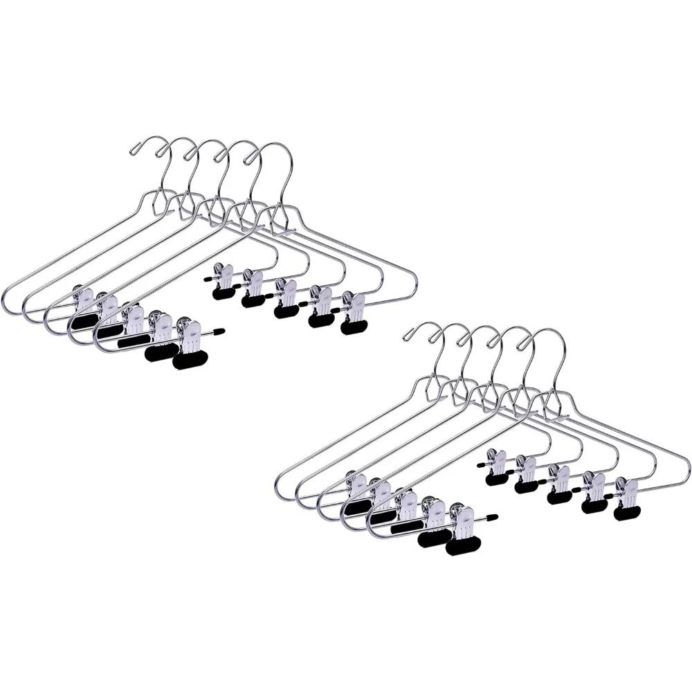 

Quality Add-On Pant Skirt Blouse Hanger 60-Pack, Heavy-Duty Add-On Skirt Hangers with Clips, Multi Stackable Add on Hangers,