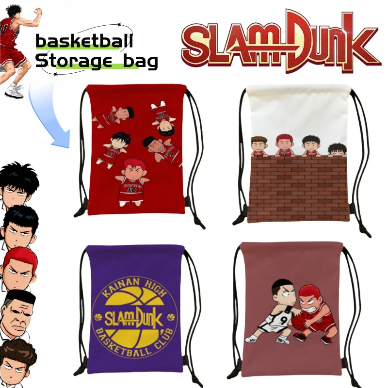 

New Slam Dunk Rukawa Kaede Sakuragi Hanamichi Film & TV Peripherals Creative Drawstring Basketball Bag Boys Sports Storage Bag