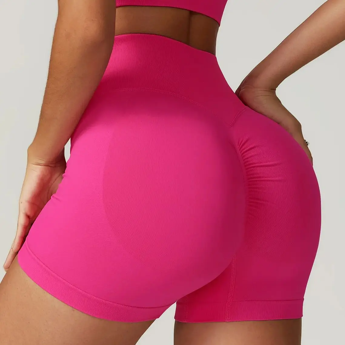 MODITIN High Waist Fitness Shorts for Women Gym Clothing Push Up Seamless Yoga Leggings Outdoor Running Wear Pretty Colors