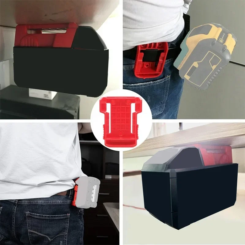 Imagem -05 - Ferramenta de Bateria Suporte de Montagem para Milwaukee Broca 18v Tampa da Bateria Dock Armazenamento Rack Vermelho Preto Pcs