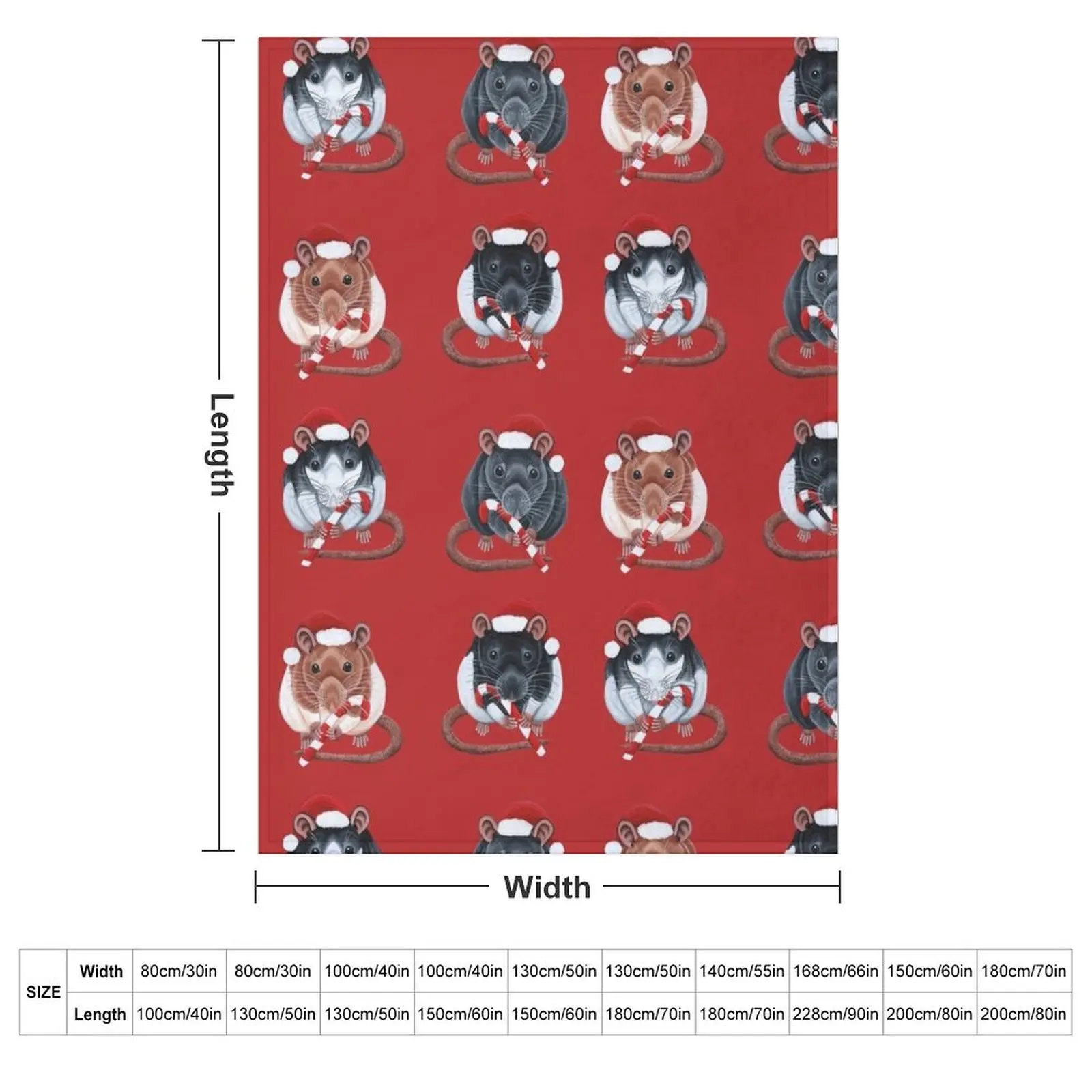 Festive Rats Throw Blanket Soft Plush Plaid Soft Big Kid'S Thin Blankets