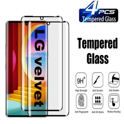 For LG Velvet 5G，9H Curved Four Sides Glue Screen Protector 2/4Pcs HD Tempered Glass