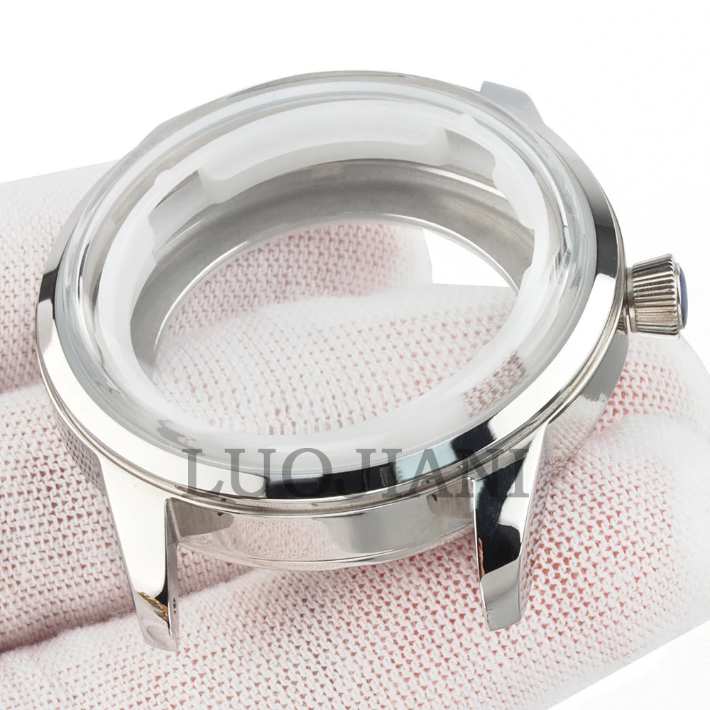 40mm NH35 Case Arched Glass Waterproof For Cocktail Leather Bracelet Fit Seiko NH35 NH36 NH38 Movement 35mm Dial 316L Steel