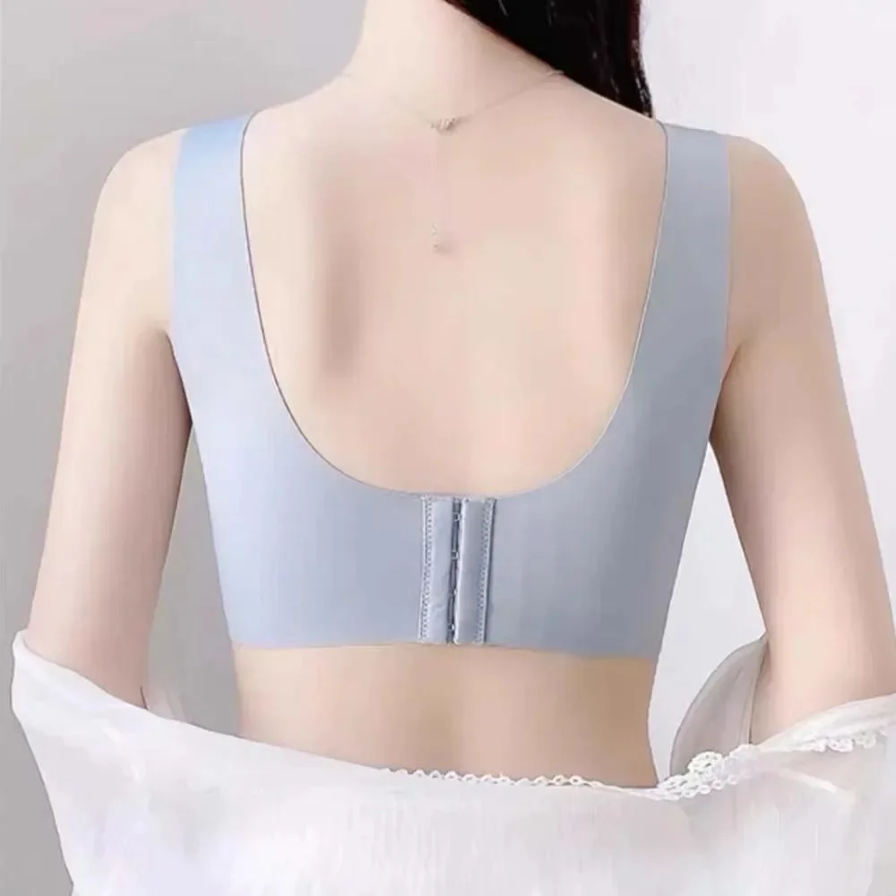 Women Seamless Ice Silk Bra Removable Chest Pad Lifting Bralette Underwear No Steel Ring Breathable Push Up Yoga Vest Bras