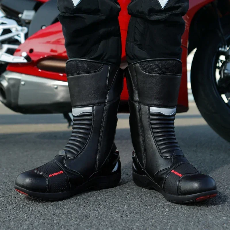 SPEED Motorcycle Racing Boots SIZE 37-47 Professiona Biker Shoes Motorbike Riding Protective Gear Shift Microfibe Leather Boot