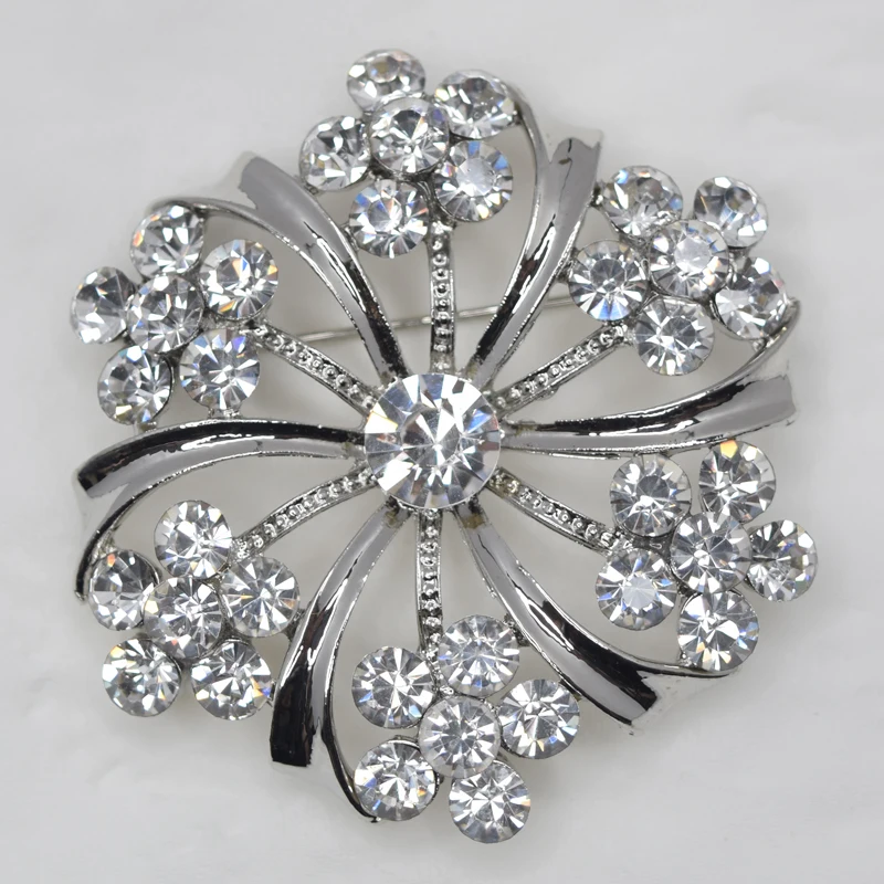 

12pcs/lot Wholesale Rhinestone Flower Pin brooches Wedding party prom jewelry gift Accessories C101816