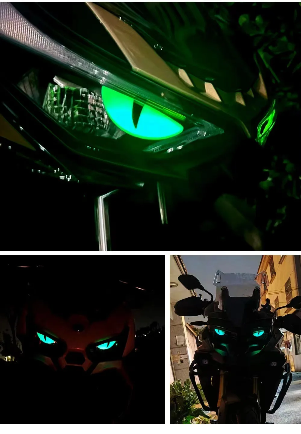 3D Reflective Devil's Eye Stickers for Cars and Motorcycles - Improve Night Visibility and Safety, Durability, and Fashion