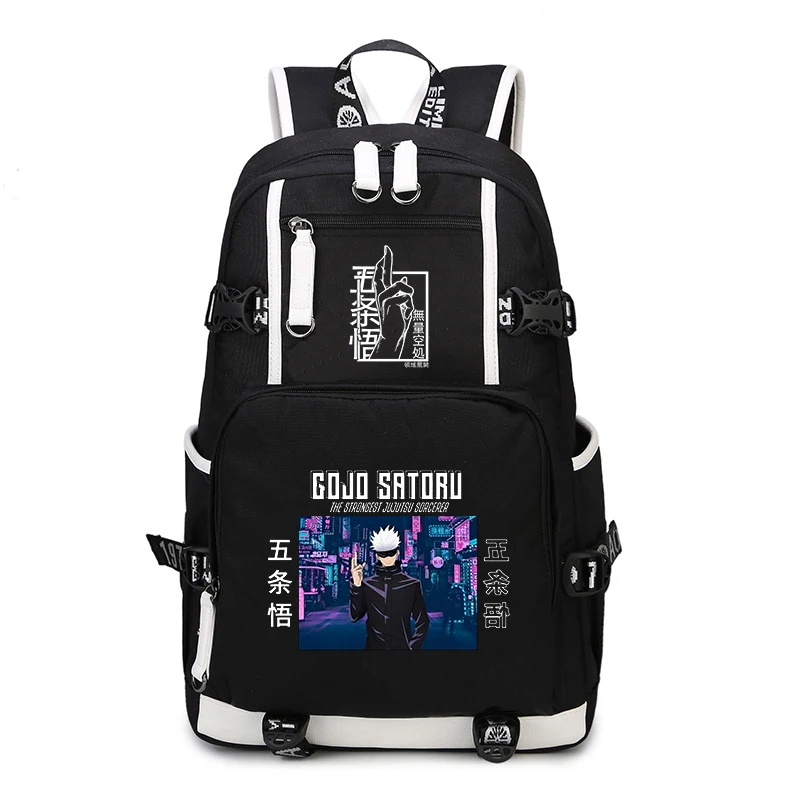 Jujutsu Kaisen anime backpack Satoru Gojo printed children's double bag campus student school bag outdoor travel bag