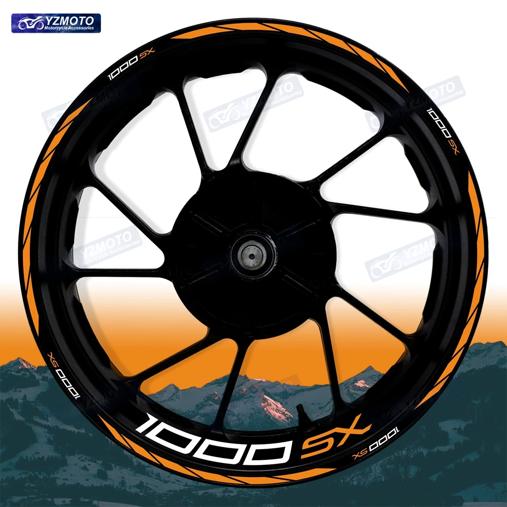 For 1000SX Z 1000SX Motorcycle 17 Inch Front And Rear Wheel Hub Sticker Decal Waterproof Reflective Decoration Rim Stickers