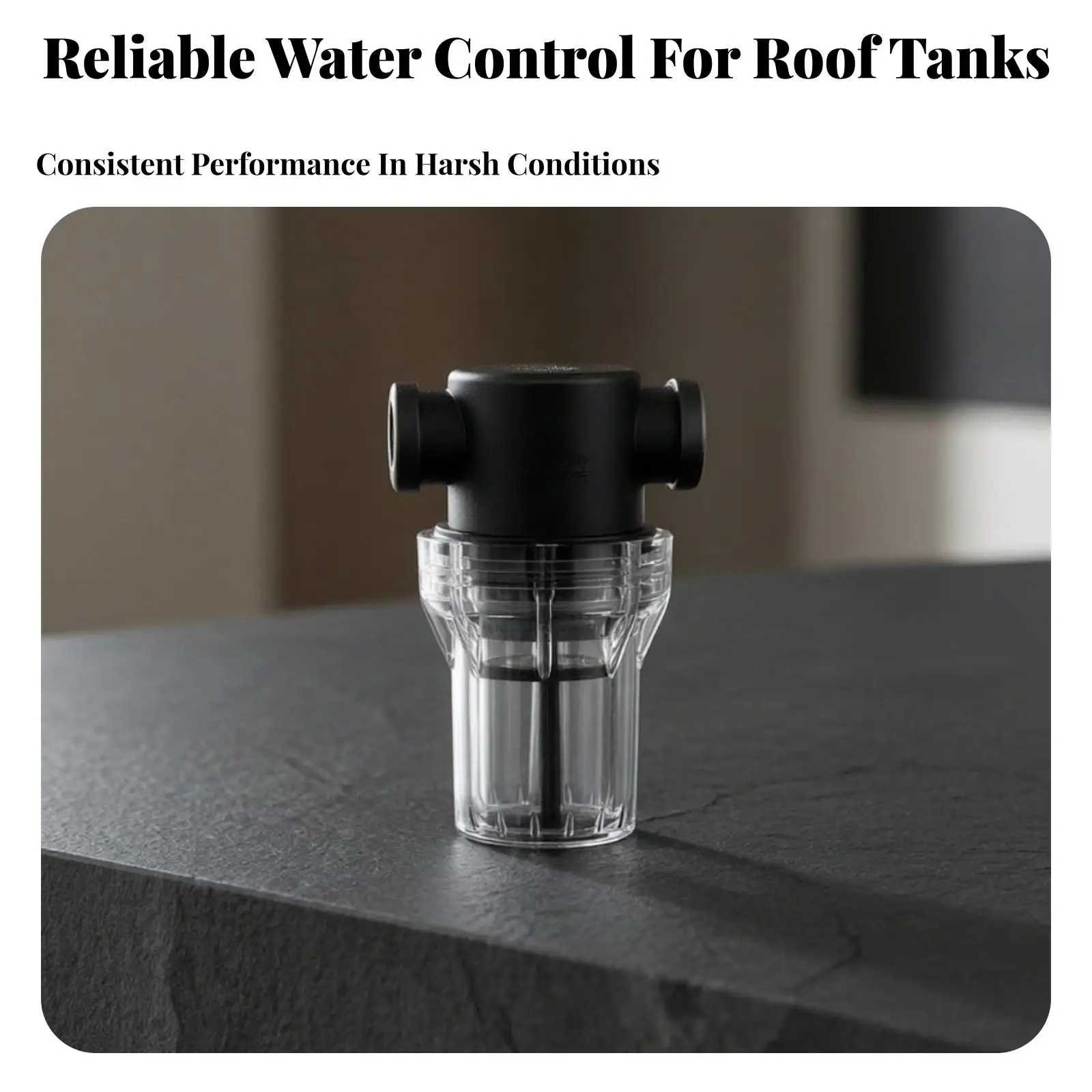 Clear Bowl Float Control Valve Water Strainer with L Shape Body for Tight Plumbing Installations