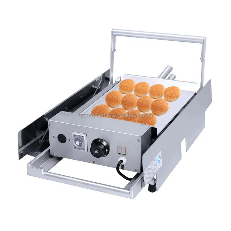 Commercial Double Burger Bread Maker Electric Fast Food Bread Press Toaster