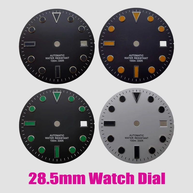 Dia 28.5mm NH35 Dial 8215 ETA 2824 Watch Dial Luminous Dial Fit For NH35 NH36 8215 ETA 2824 2836 Movement Watch Faces Modified