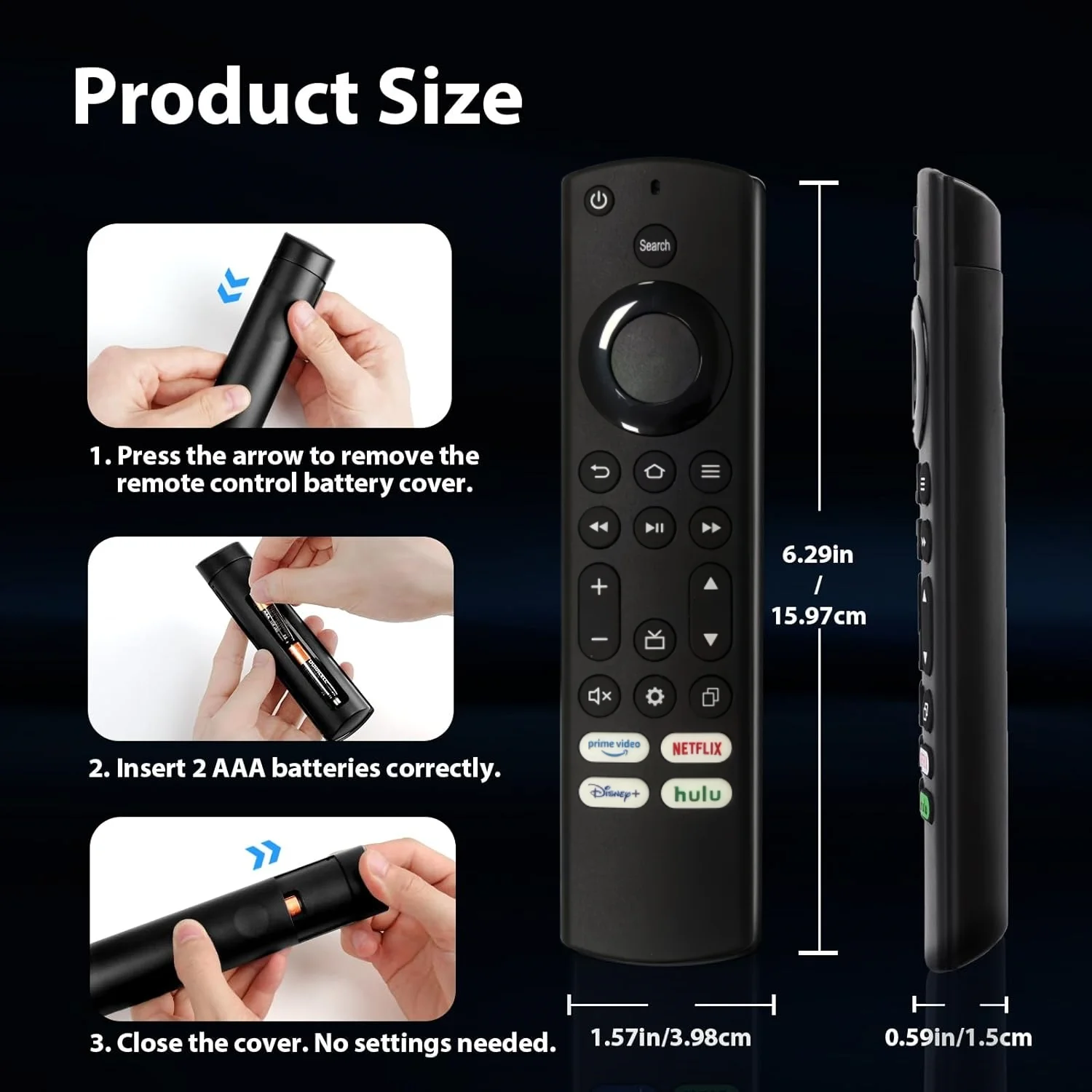 NS-RCFNA-21 Universal Remote Control for Insignia/Toshiba/Pioneer Smart TVs with 4 Shortcut Buttons (No Voice)