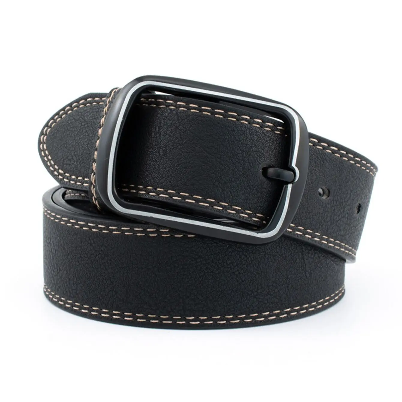 Simples masculino cinto de metal pino fivela couro do plutônio jean cinto casual cinto de alta qualidade para calças masculinas