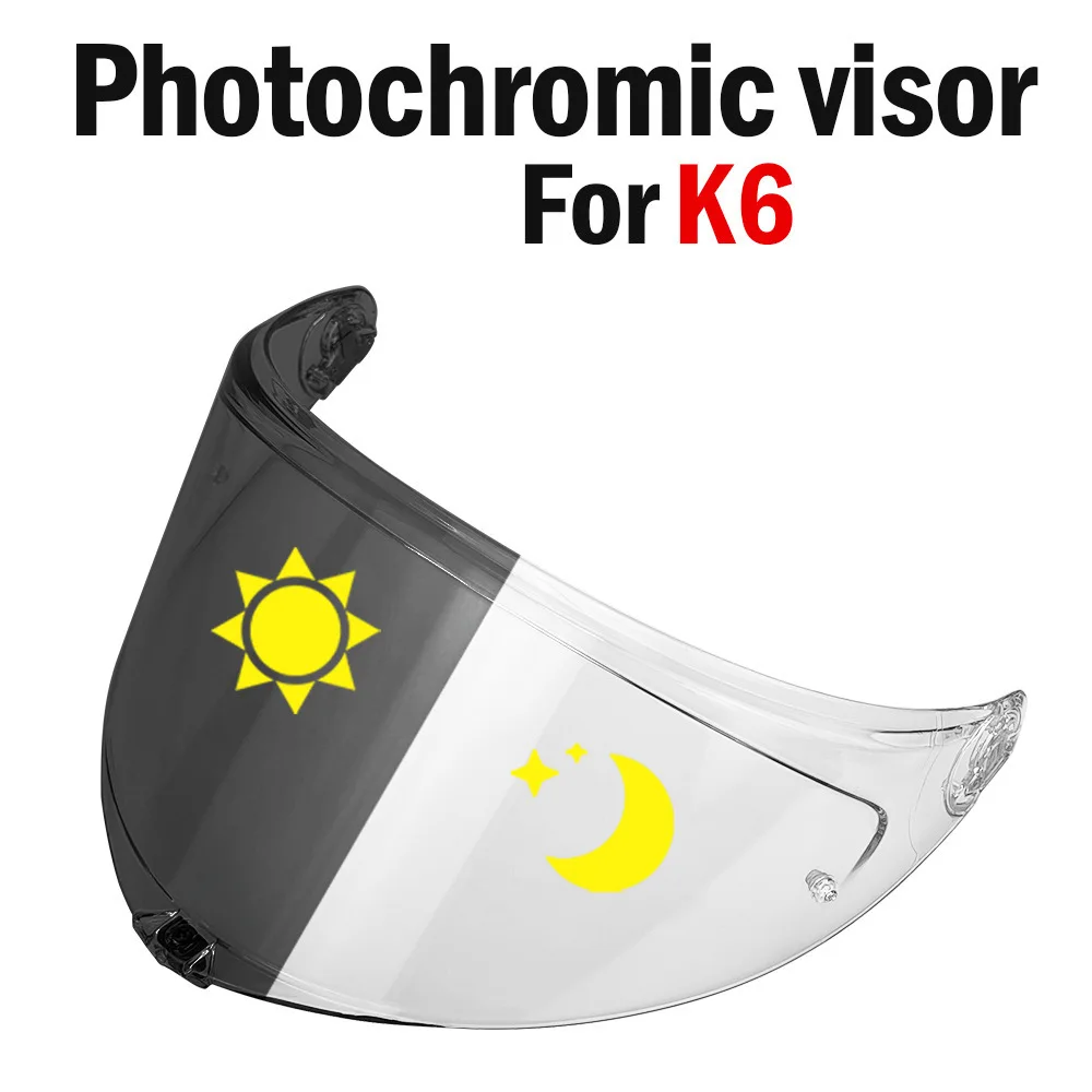 Фотохромные линзы для козырька для AGV K6 K6S, анфас, Viseira Capacete, детали гоночного шлема