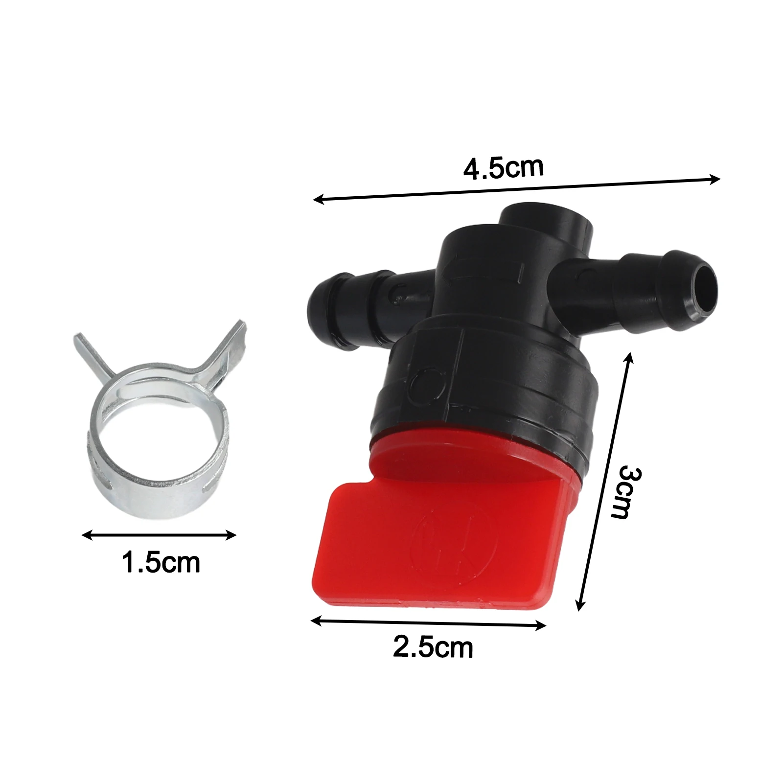 For Small Engine Fuel Gas Valves Set of 2 14 Inline Cut Off Shut Off Black+Red for For Small Engines Hose Clamps