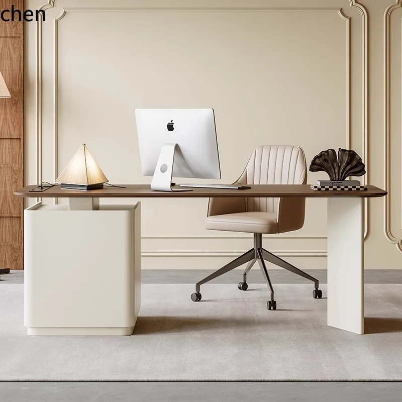

ZML solid wood desk modern desk simple high-end retro style writing desk computer table