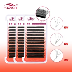 FADVAN 8-12/8-14mm Eyelashes W 3D 4D 5D Eyelash Extension W Shape C/D Curl Novelty Hybrid Volume Make-up Faux Mink Lashed