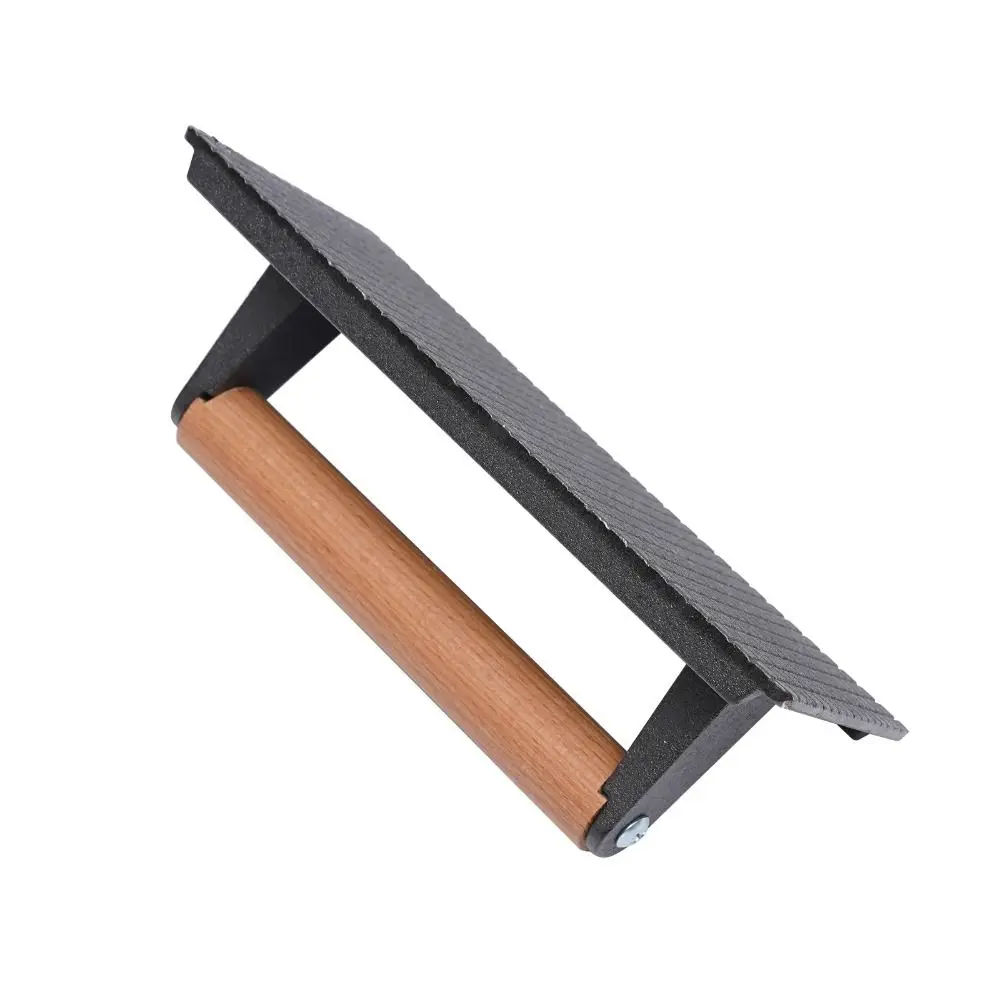 

Cast Iron Meat Press Board Flat Top Wooden Handle Steak Burger Press Heavy-Duty Round Rectangular Grill Hamburger Grinder
