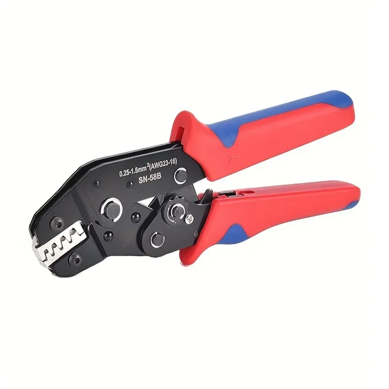 Ratcheting Crimping Tool Set For Dupont JST MOLEX Open Barrel,Non-Insulated,Terminals Butt,Solar Coax Connectors SN-58B