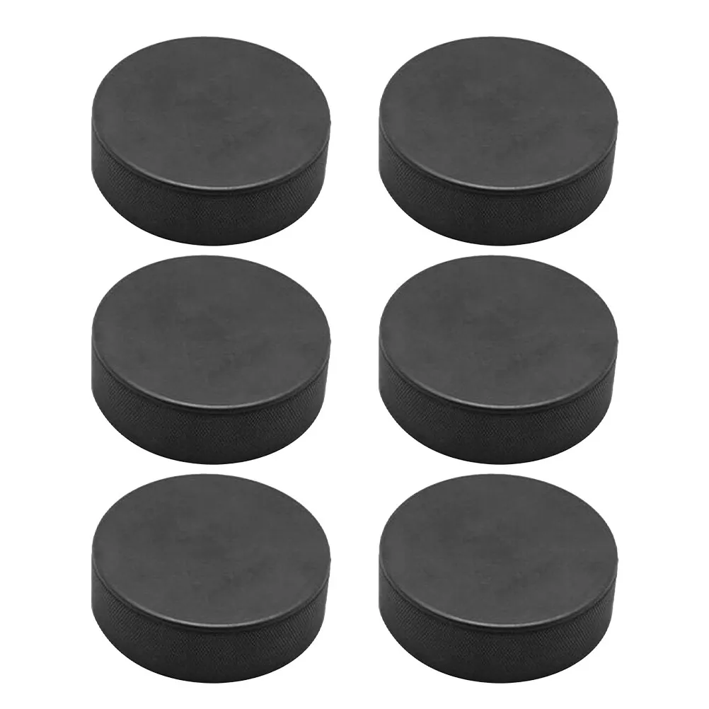

6Pcs Hockey Training Pucks High Wear Resistant Solid Core for Skill Enhancement Floor Knee Ice Hockey Practice Equipment