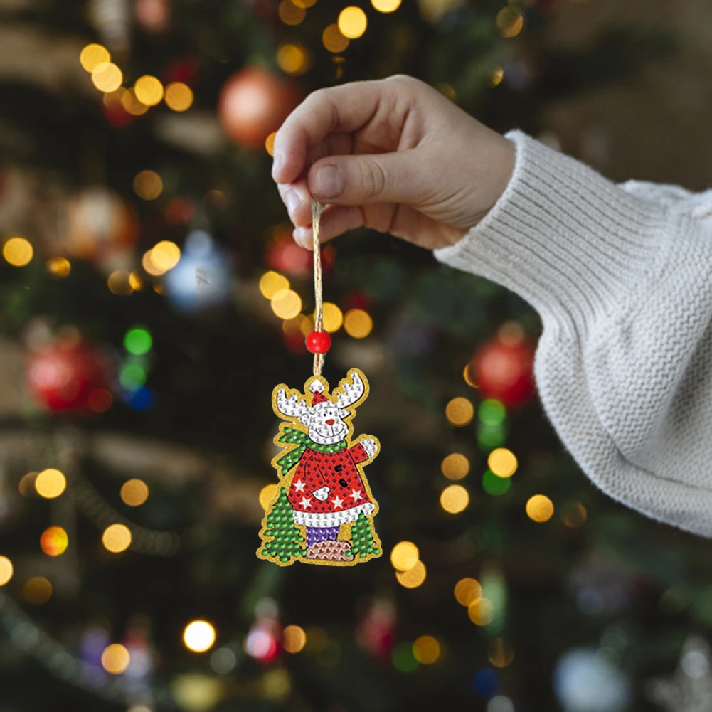 子供のためのダイヤモンド絵画,クリスマスの出生前の贈り物のための象の形をしたペンダント,雰囲気の装飾,5/10個