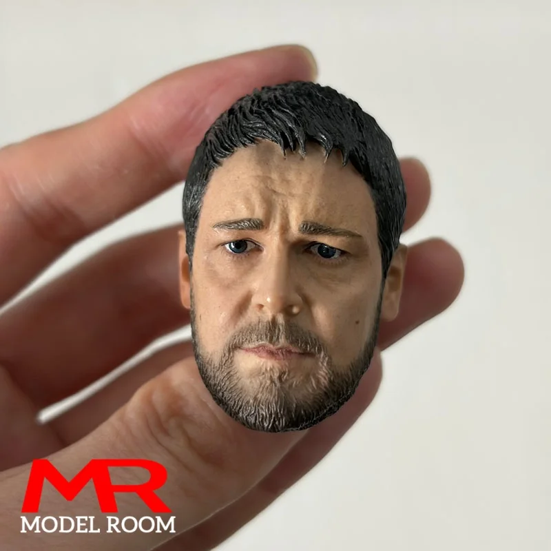 1/6 Scale Russell Ira Crowe Head Sculpt Gladiator PVC Head Carving Model Fit 12-inch Male Soldier Action Figure Body Dolls