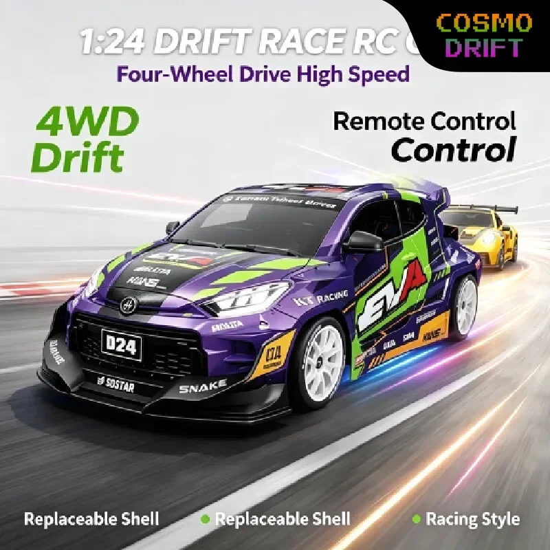 Hongxing D24 1/24 RC‑Drift‑Car 4WD Full‑Proportional 2.4G Remote‑Control Vehicle EPS‑Gyro Independent‑Suspension Indoor Hobby