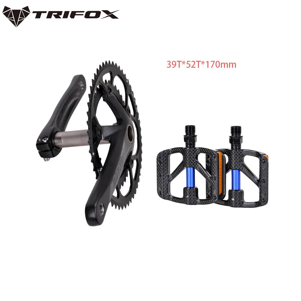 

TRIFOX Ultralight Road Bike Crankset 39T*52T*170mm GXP Double Chainring 170mm Length Hollow Bicycle Crank bicycle parts