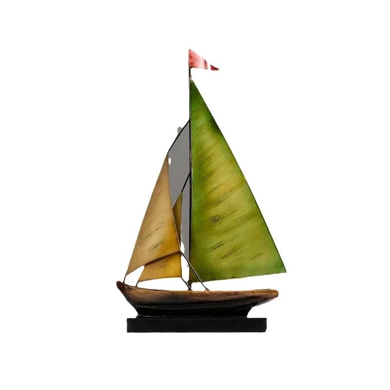 

Модель лодки, декоративное украшение для гостиной, тумбы под телевизор, винного шкафа, офисного стола, роскошный декор из кованого железа, украшение в виде парусника.