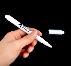 Marqueur blanc pour l'école et le bureau, facile à essuyer, marqueurs de vitres en verre, stylo liquide blanc pour tableau noir