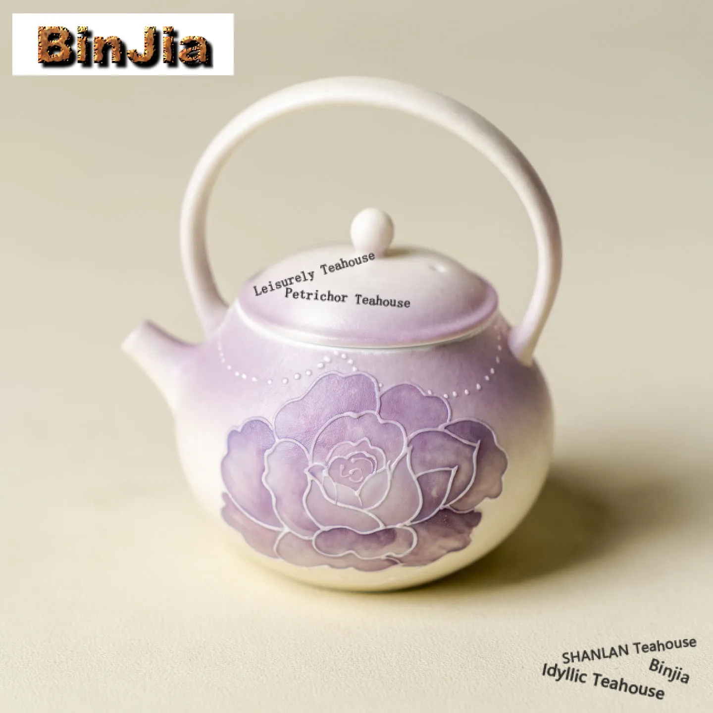 90ml Hand-painted Rose Flower Teapot Aesthetic Tea Infuser Pot Household Tea Maker Kettle With Ball Hole Teaware Ornaments