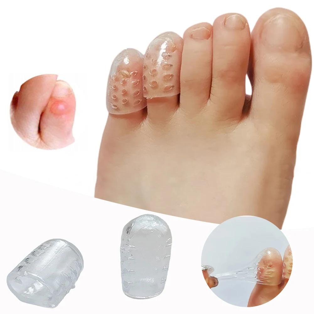 

10pcs Silicone Toe Caps Protector Anti-Friction Soft Breathable Foot Care Corns Blisters Toe Cap Cover Protection Relief Pains