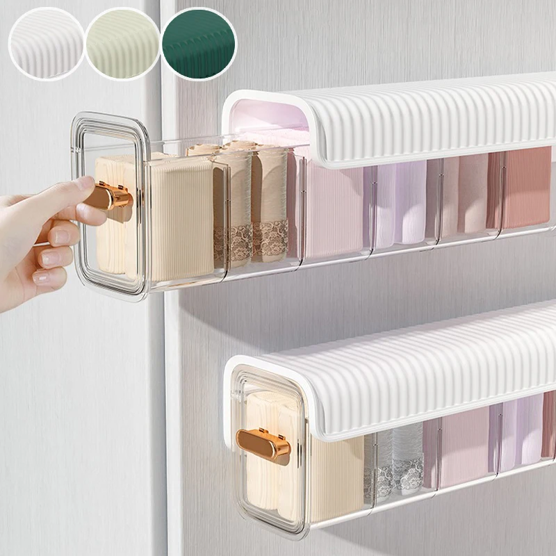 

Multi-Layer Divider Dust-Proof Organizer Wall Hanging Transparent Underwear Socks Storage Box for Wardrobe Cabinet Accessories