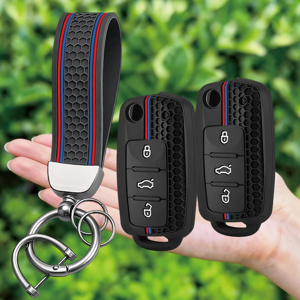 Silicone Car Key Case Key Cover For VW T5 Polo Passat Volkswagen Golf 4 5 6 Caravelle Skoda Fabia Octavia Ligier JS Seat Toledo