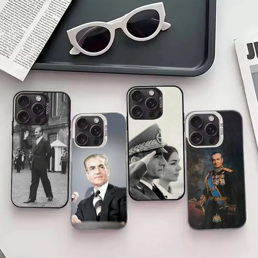 

M-Mohammad Reza Pahlavi Iran Phone Case For iPhone 17,16,15,14,13,12,11 Plus,Pro Max,XS,Colored silver phone case