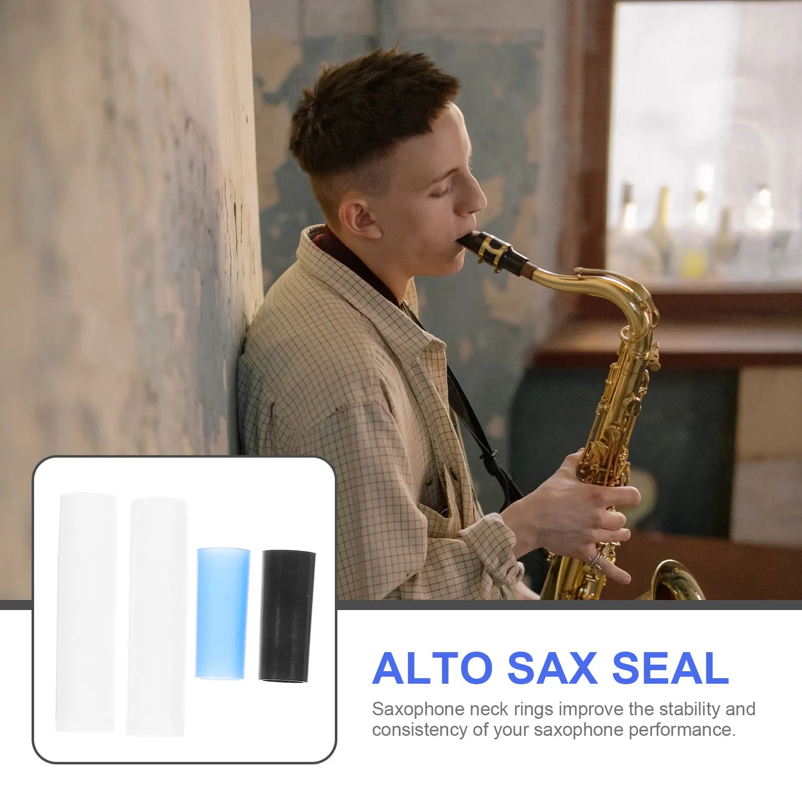 

2 Pcs Saxophone Mouthpiece Pads Neck Sleeve Alto Supplies Cover Accessories Silica Gel Rings