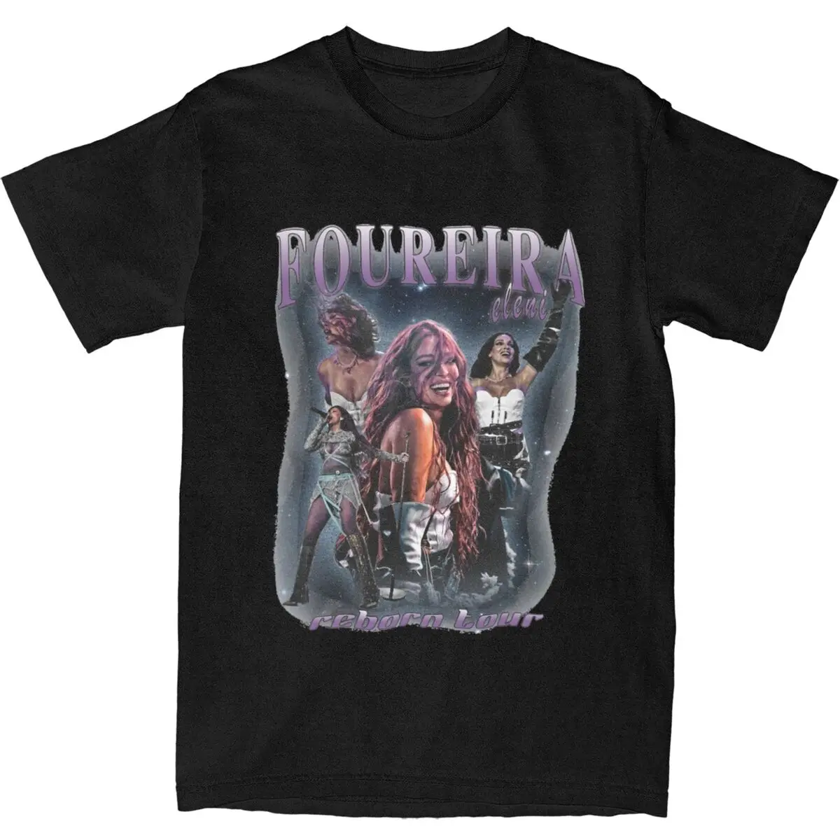 Eleni Foureira Reborn Tour T-Shirt Men Greek Singers And Dancers Cotton T-Shirts Summer O Neck Harajuku Tees Oversized Tops