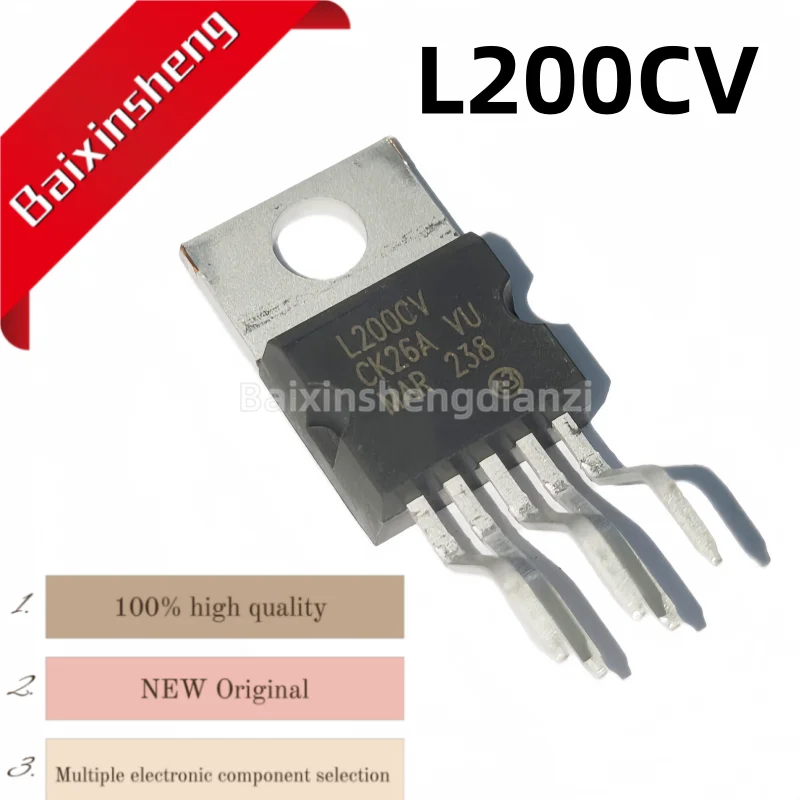 

10 pieces, brand new L200CV, L200C, L200, TO-220-5PIN, ZIP, adjustable voltage and current regulator