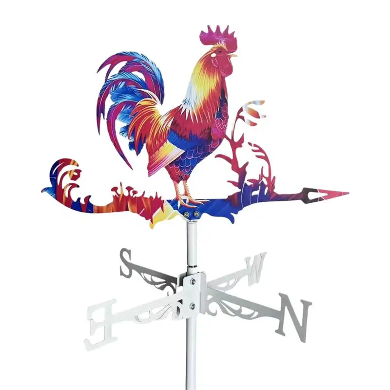 Outdoor Rooster Wind Indicator Colorful Rooster Decorations Animals Garden Weathervanes Wind Spinner for Garden Farmhouse view 5