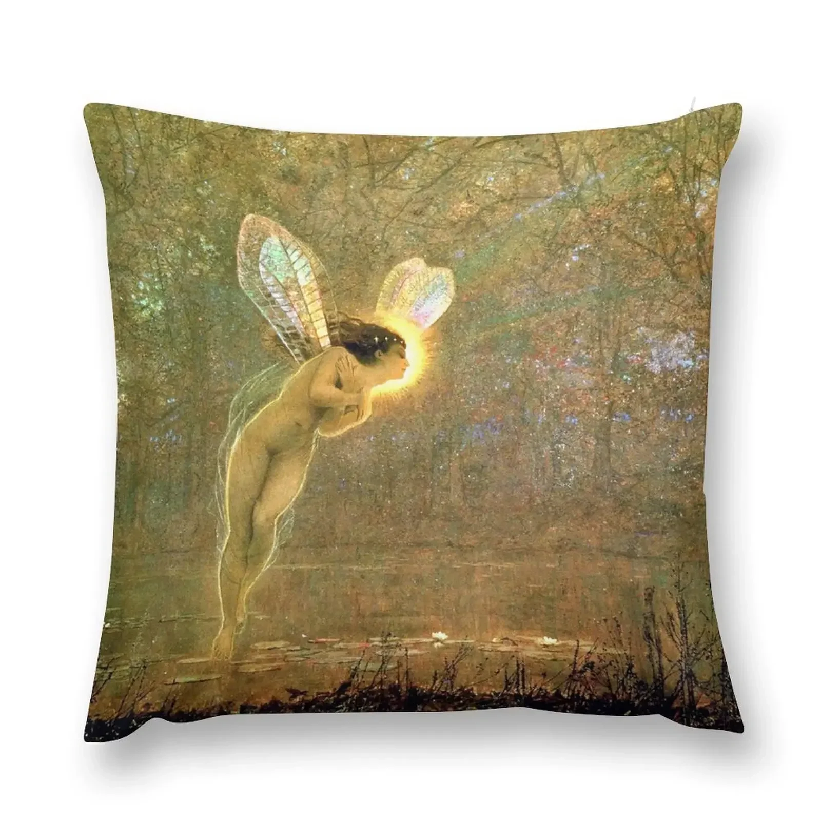 

Iris the Rainbow Goddess - John Atkinson Grimshaw Throw Pillow Throw Pillow Covers Cushion Cover pillow