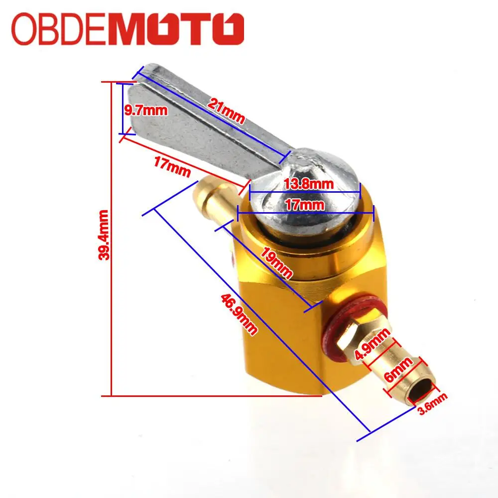 

Motorcycle 6mm Inline Petrol Tap On-Off Petcock Fuel Switch Universal Motorbike Spare Part Modification Accessory