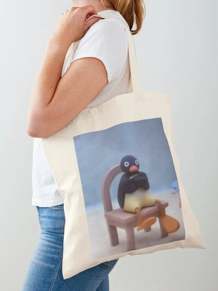 

Сумка-тоут Angry Pingu, сумки для конфет, настраиваемая сумка-тоут, сумка из ткани на заказ, индивидуальная сумка-тоут